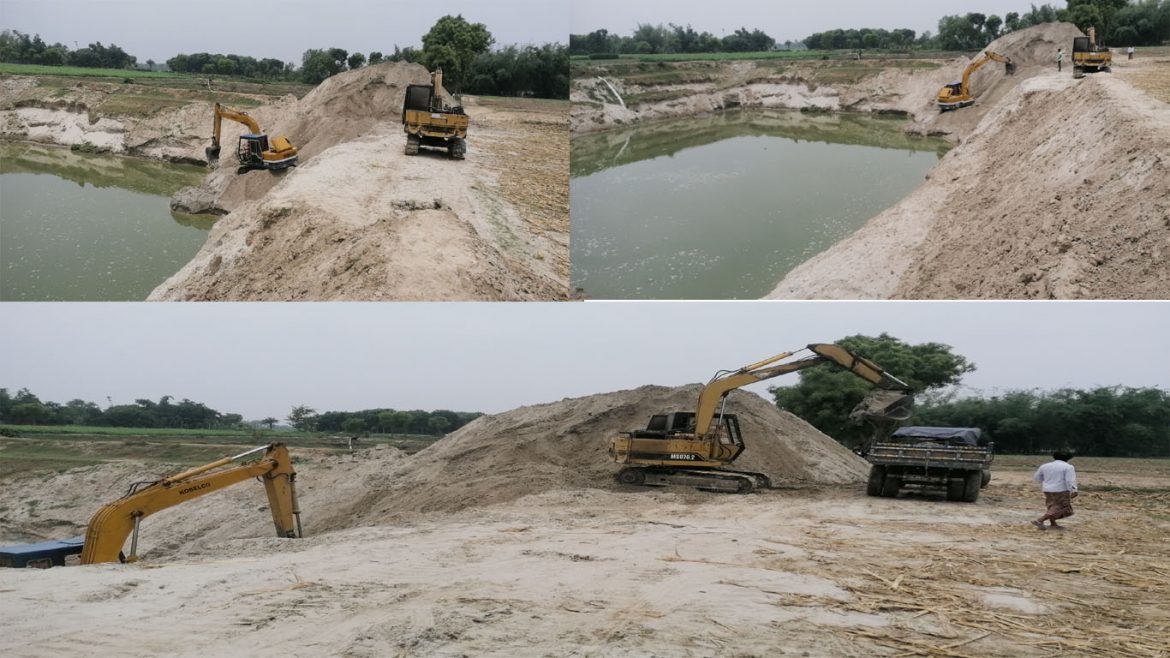 মেহেরপুর শ্যামপুর কলোনীপাড়া মাঠে বালি উত্তোলনের মহাউৎসব