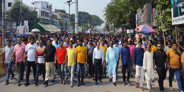 হরতালের প্রতিবাদে ঝিনাইদহে আওয়ামী লীগের বিক্ষোভ মিছিল