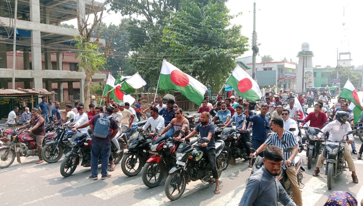 মেহেরপুরে যুবলীগের হরতাল বিরোধী মোটরসাইকেল শোডাউন