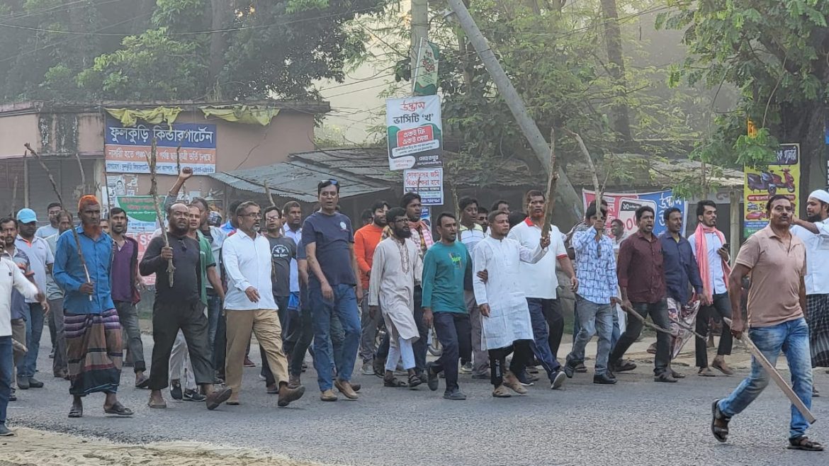 গাংনীতে বিএনপির লাঠি মিছিল ও সমাবেশ
