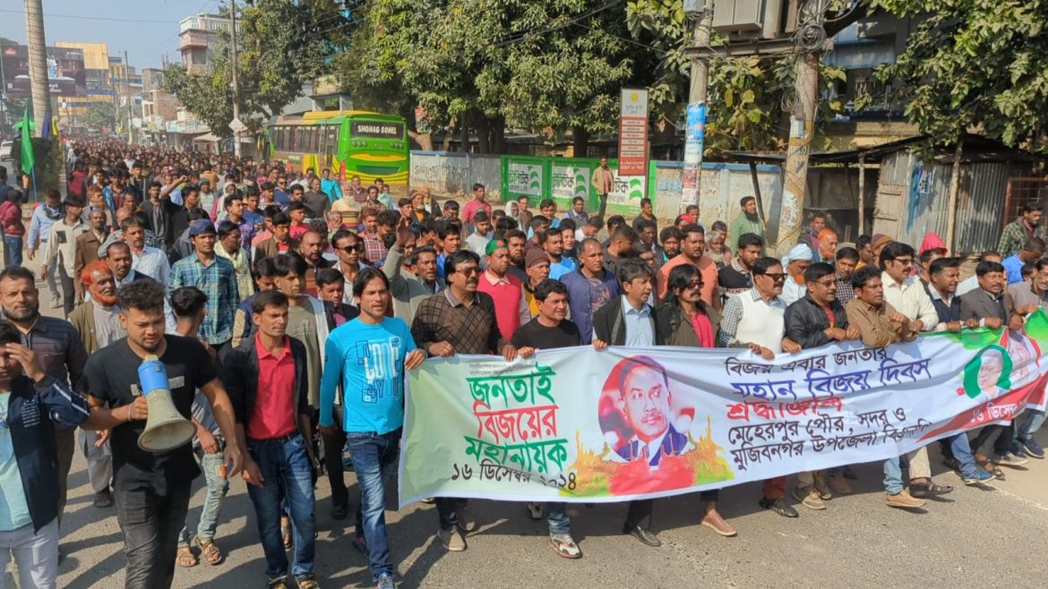 মেহেরপুর পৌর, সদর ও মুজিবনগর উপজেলার বিএনপি’র বিজয় দিবস পালন