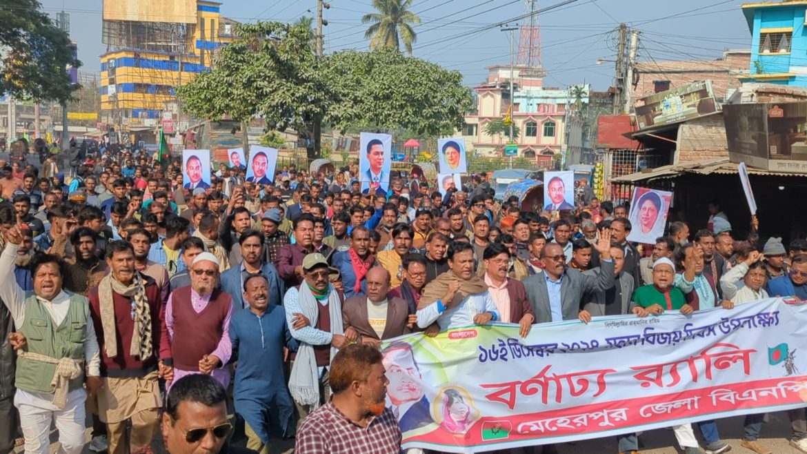 মেহেরপুর জেলা বিএনপি’র নতুন কমিটির বিজয় দিবস পালন