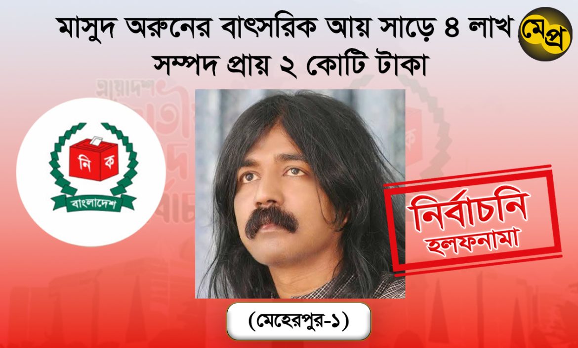 মাসুদ অরুনের বাৎসরিক আয় সাড়ে ৪ লাখ, সম্পদ প্রায় ২ কোটি টাকা