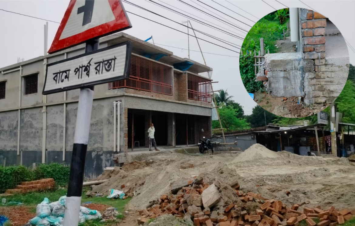 মেহেরপুরে নোটিশ ছাড়া নির্মাণাধীন বাড়ির প্রাচীর ভাঙচুরের অভিযোগ