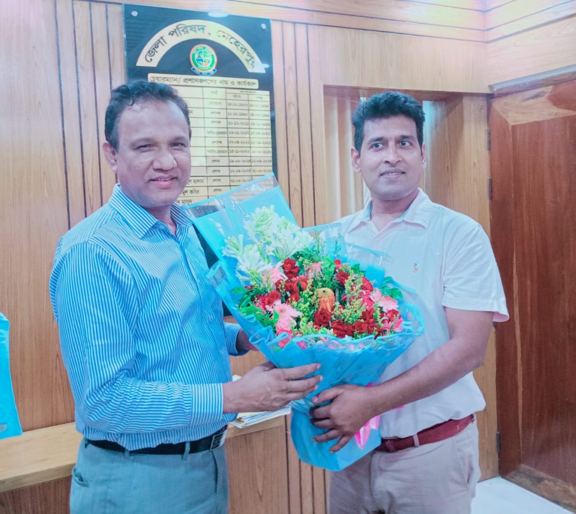 মেহেরপুর জেলা পরিষদের প্রশাসকের সঙ্গে গণিউল আজমের সৌজন্য সাক্ষাৎ